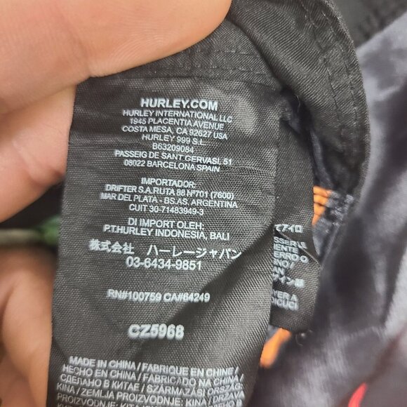 Hurley Mens 33 Board Shorts Swim Trunks Hawaiian Beach‎ Palm Tree Ocean Surf - Picture 6 of 12